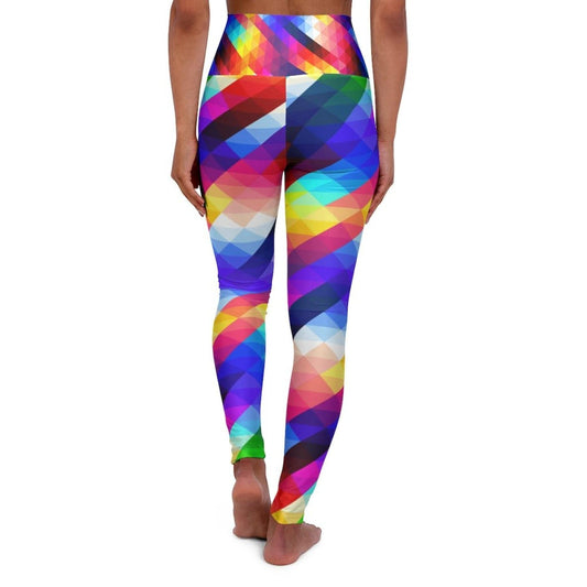 Grey Coco Activewear High Waisted Leggings, Multicolor Gradient