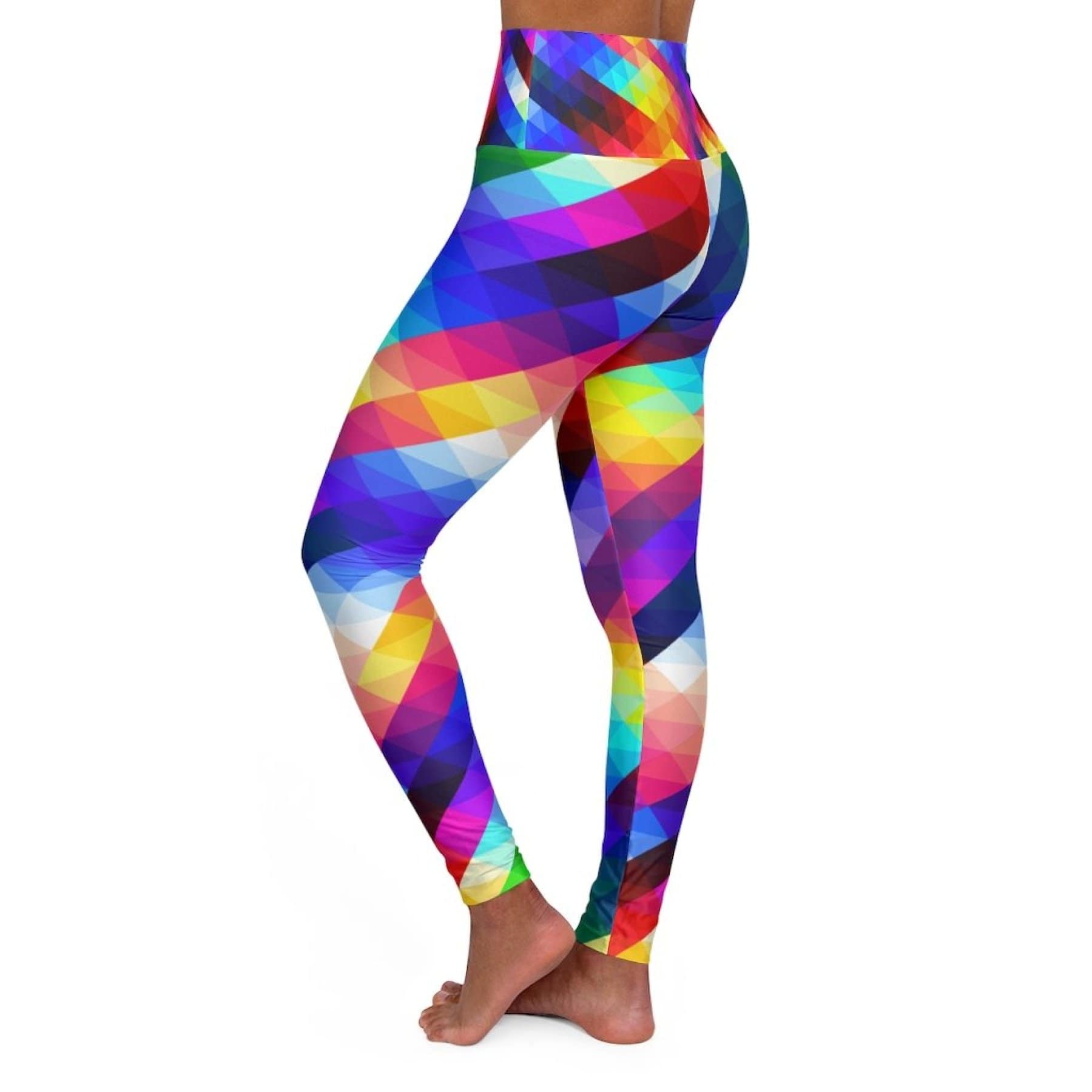 Grey Coco Activewear High Waisted Leggings, Multicolor Gradient
