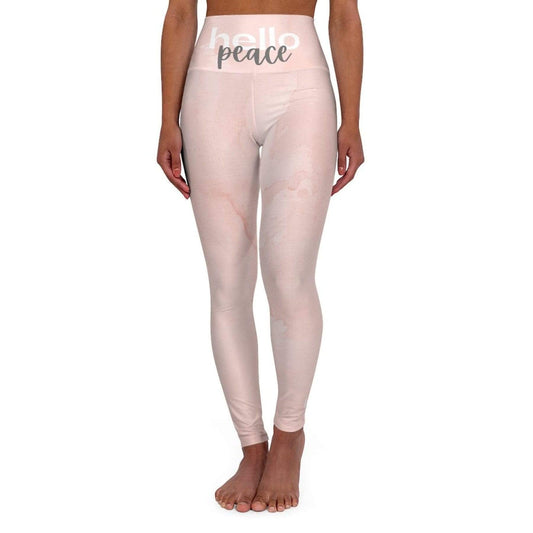 Grey Coco Activewear High Waisted Leggings, Peach Marble