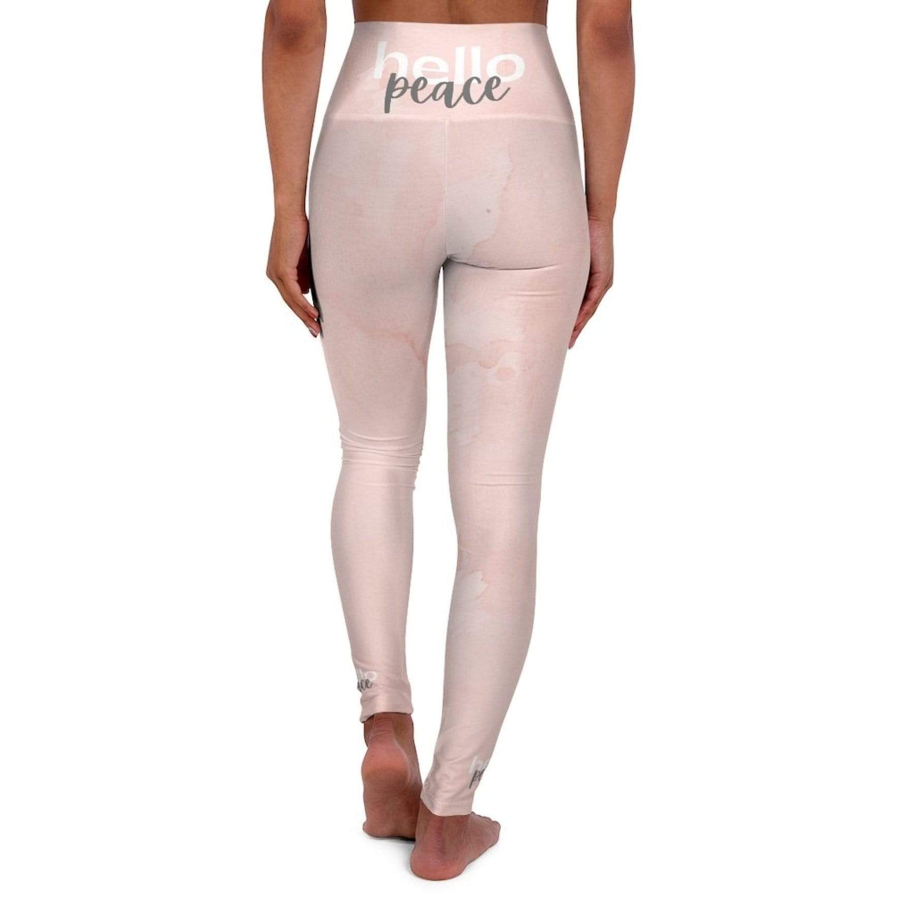 Grey Coco Activewear High Waisted Leggings, Peach Marble