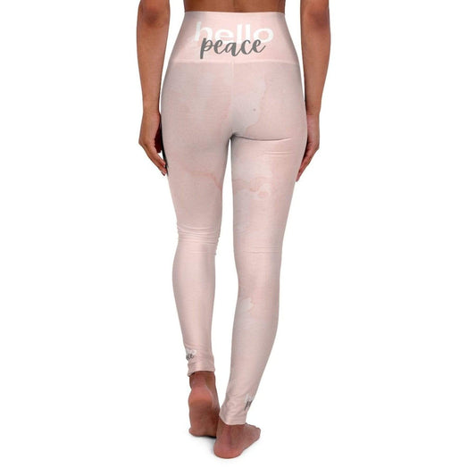 Grey Coco Activewear High Waisted Leggings, Peach Marble