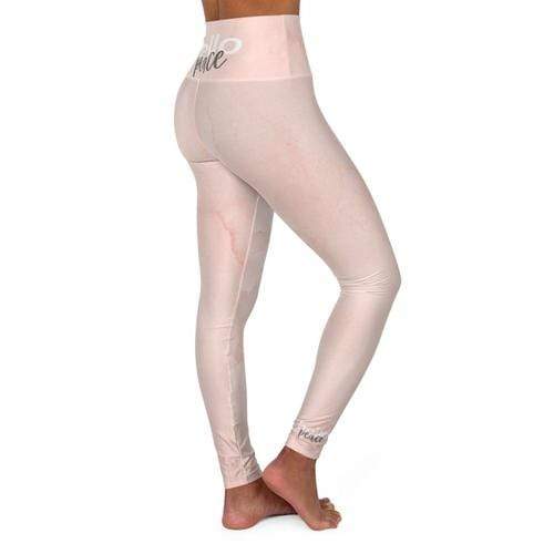 Grey Coco Activewear 2XL High Waisted Leggings, Peach Marble
