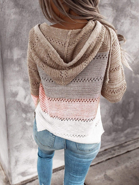 Silver Sam Sweaters & Hoodies Hit Color Hoodies Knitted Sweatshirt