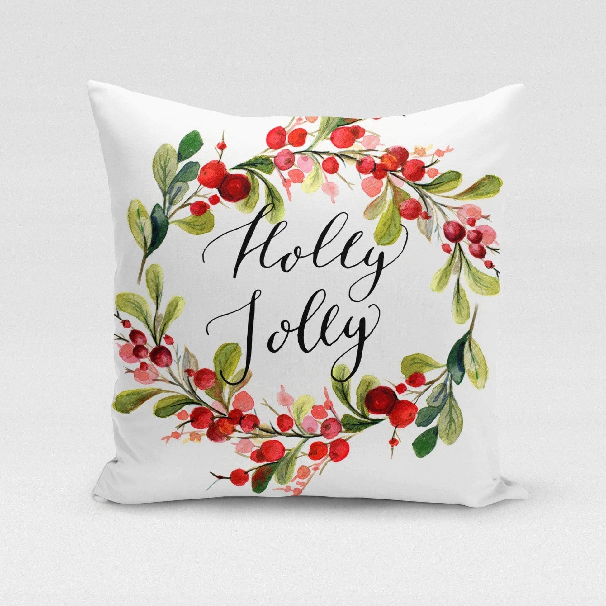 Orange Poppy Textiles & Pillows Holly Jolly Pillow Cover