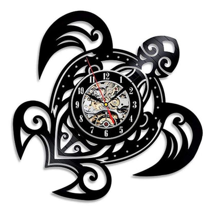 hansleii Black HOT Sea Turtle Shape Classic Wall Clocks