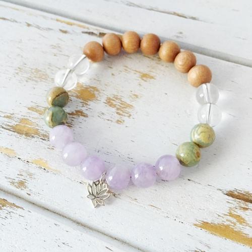 Purple Lily Jewelry & Watches I Am Empowered Bracelet, Aqua Terra Jasper, Cape
