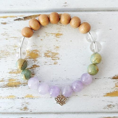 Purple Lily Jewelry & Watches I Am Empowered Bracelet, Aqua Terra Jasper, Cape