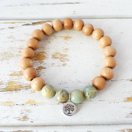 Purple Lily Jewelry & Watches I Attract Peace Bracelet, Aqua Terra Jasper &