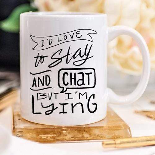 Magenta Shadow Gifts I'd Love To Stay And Chat Dishwasher Safe Mug,