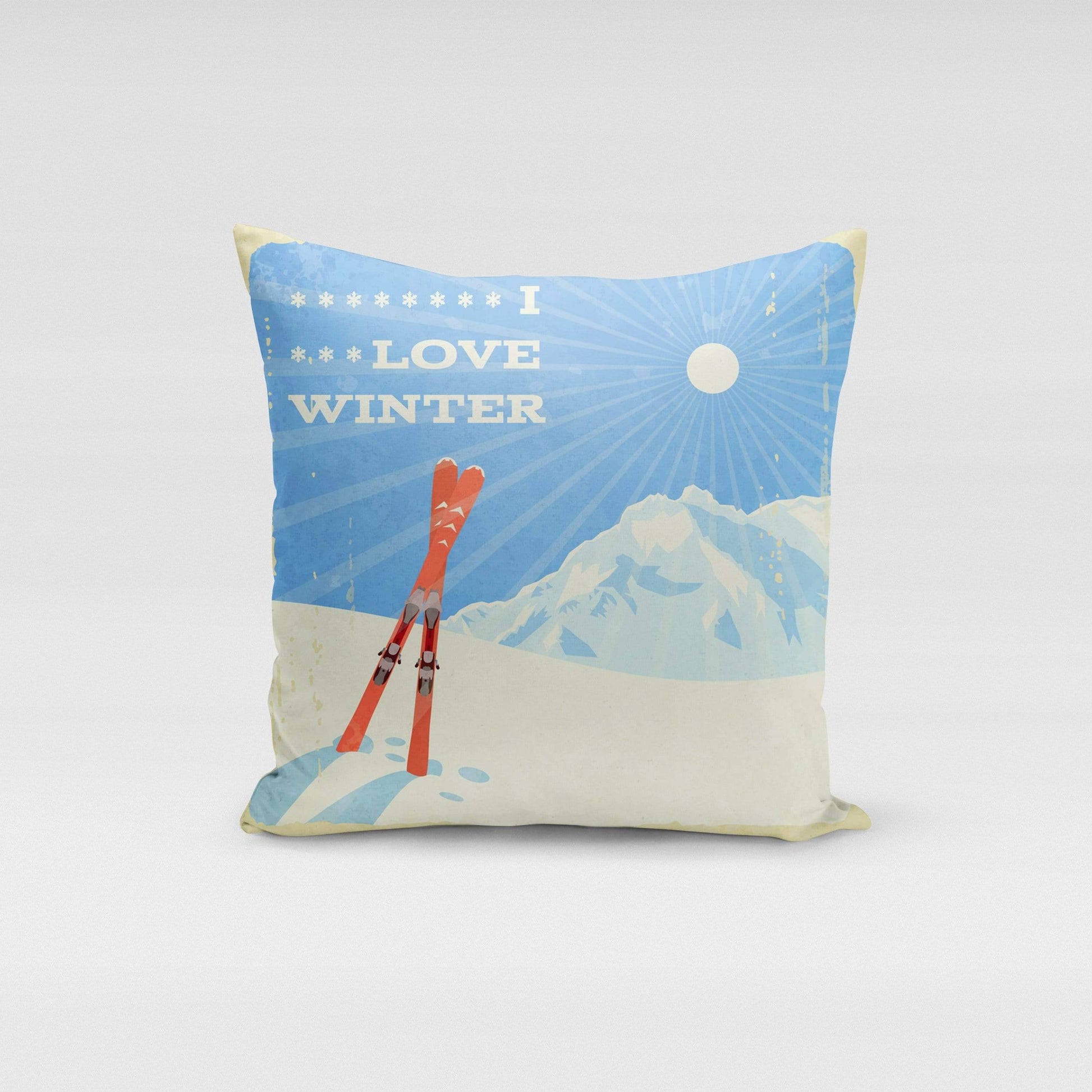 Orange Poppy Textiles & Pillows I Love Winter Pillow Cover