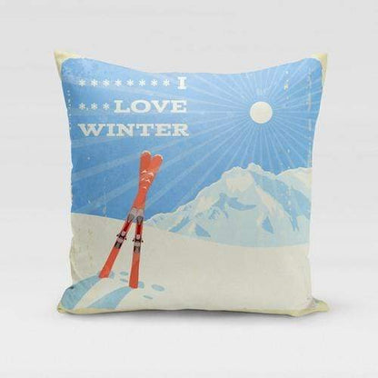 Orange Poppy Textiles & Pillows 12x16 / Multicolored I Love Winter Pillow Cover