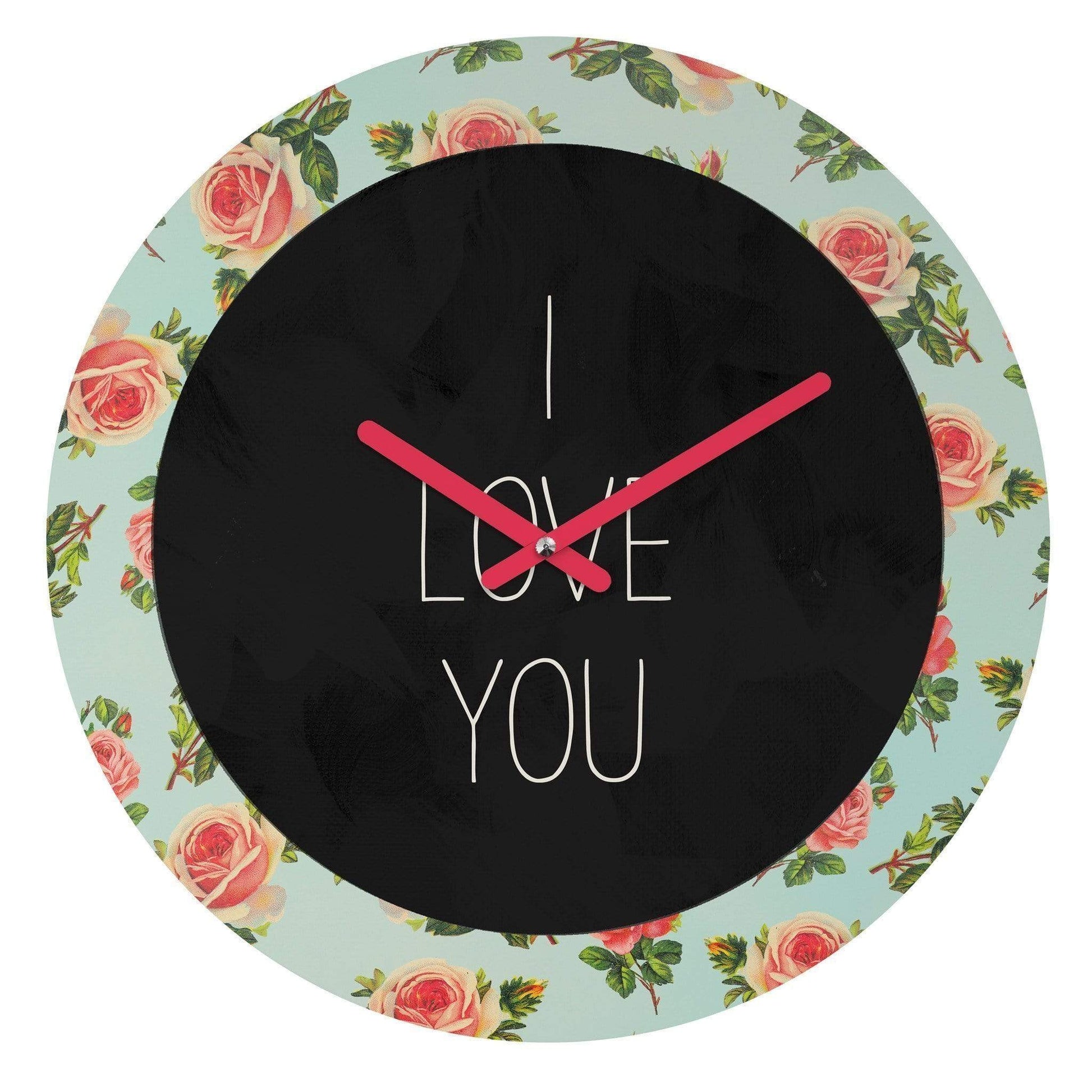 Scorpius Clocks I LOVE YOU FLORAL WALL CLOCK