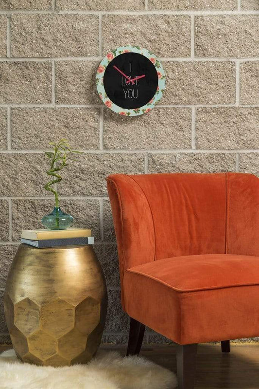 Scorpius Clocks I LOVE YOU FLORAL WALL CLOCK