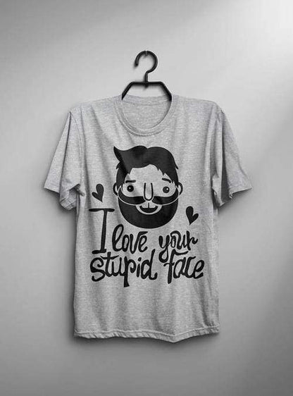 Green Lucky Men's Clothing I Love Your Stupid Face Men's Tee.