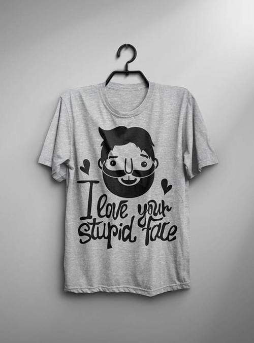 Green Lucky Men's Clothing I Love Your Stupid Face Men's Tee.