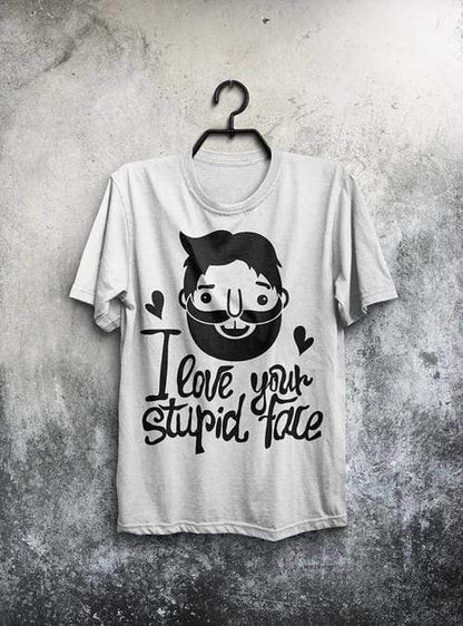 Green Lucky Men's Clothing I Love Your Stupid Face Men's Tee.