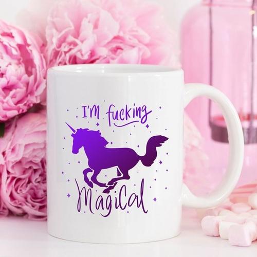 Magenta Shadow Home & Garden I'm F*cking Magical Unicorn Mug, Unicorn Mug,