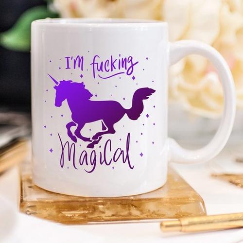 Magenta Shadow Home & Garden I'm F*cking Magical Unicorn Mug, Unicorn Mug,