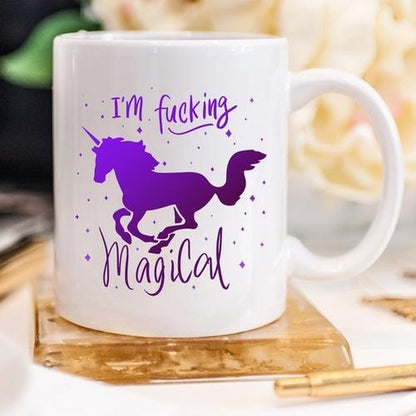 Magenta Shadow Home & Garden I'm F*cking Magical Unicorn Mug, Unicorn Mug,
