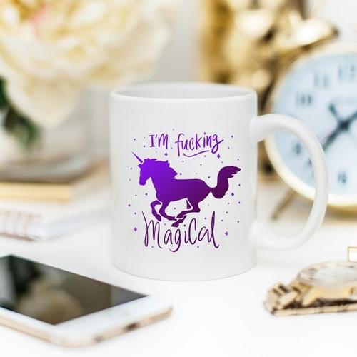 Magenta Shadow Home & Garden I'm F*cking Magical Unicorn Mug, Unicorn Mug,