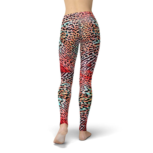 Orange Poppy Leggings Jean Animal Skin Leggings