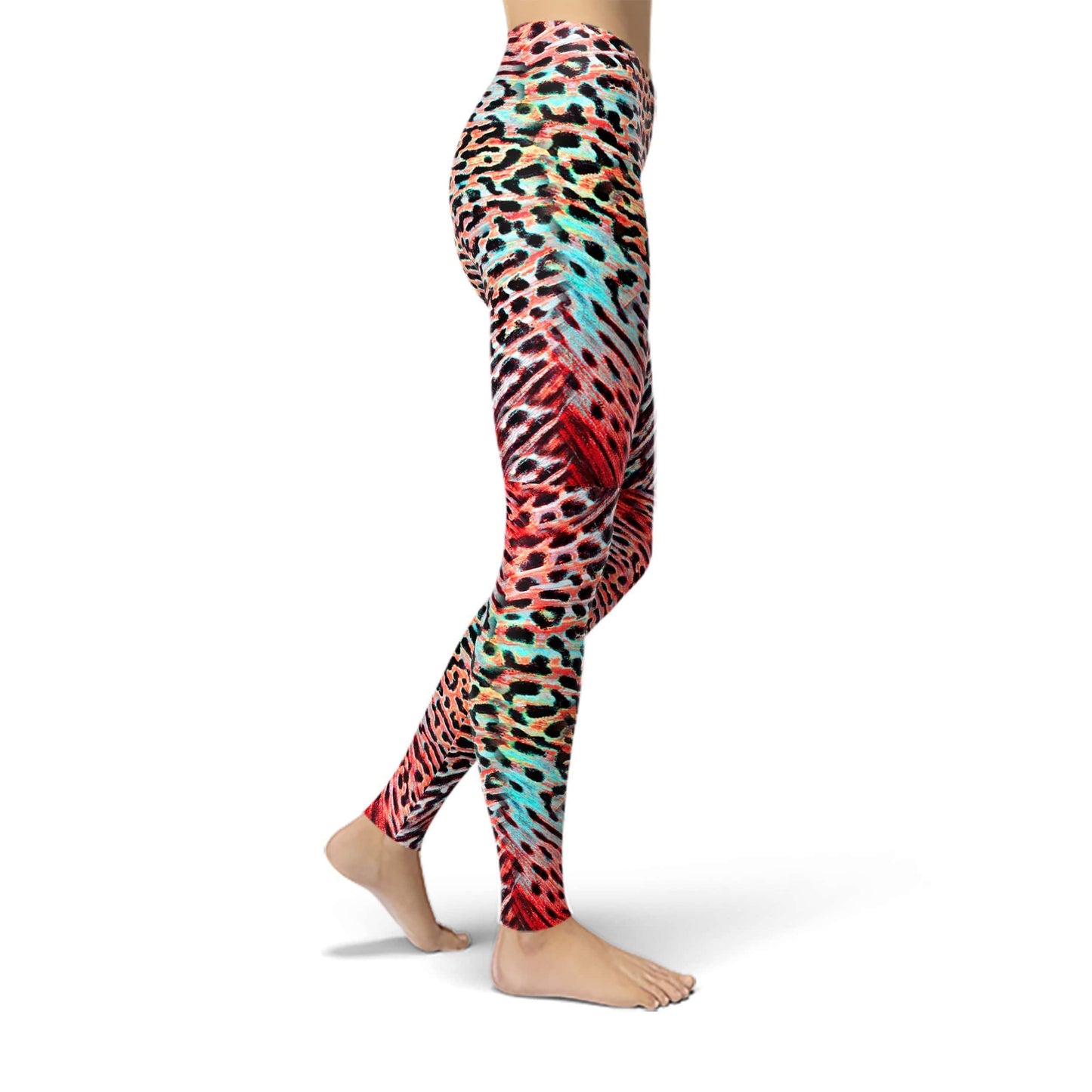 Orange Poppy Leggings Jean Animal Skin Leggings
