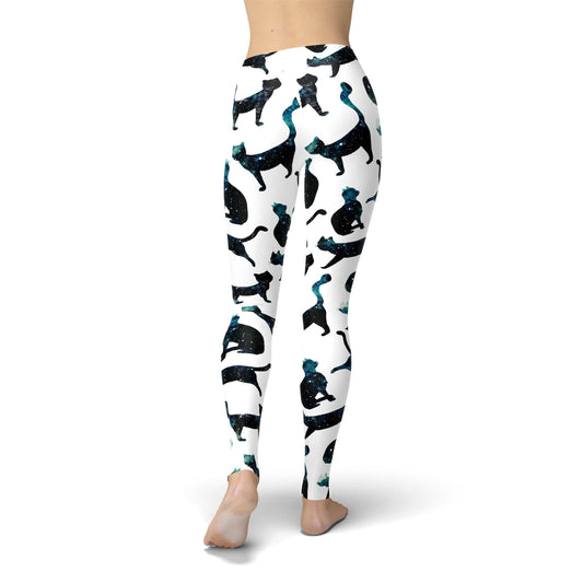 Orange Poppy Leggings Jean Black Space Cats Leggings