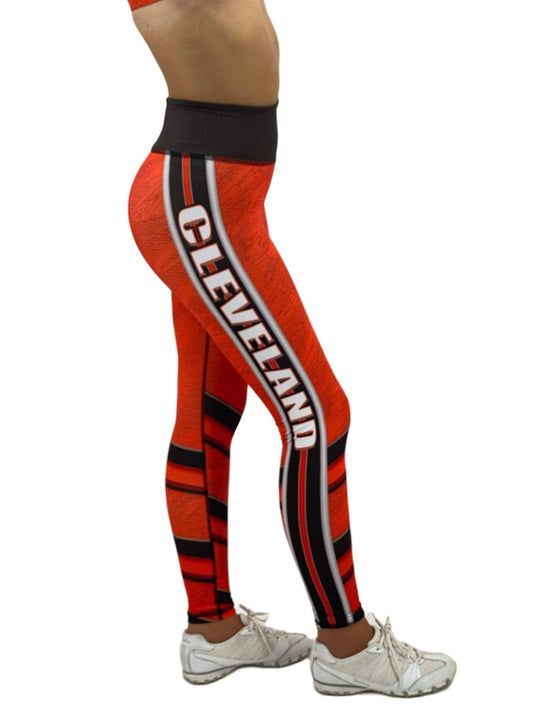 Orange Poppy Women's Clothing Jean Cleveland Football Leggings
