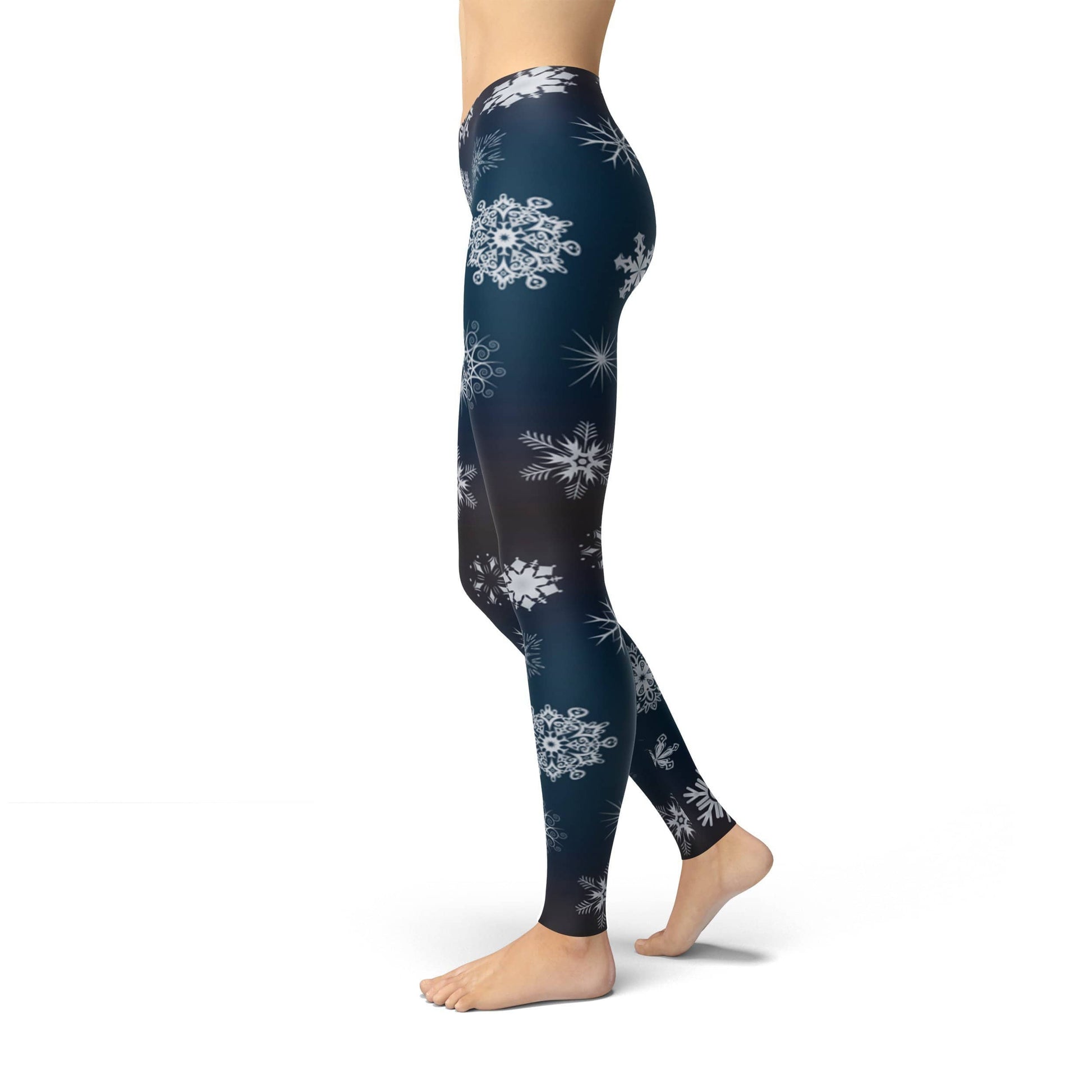 Orange Poppy Leggings Jean Crystal Snowflakes Leggings