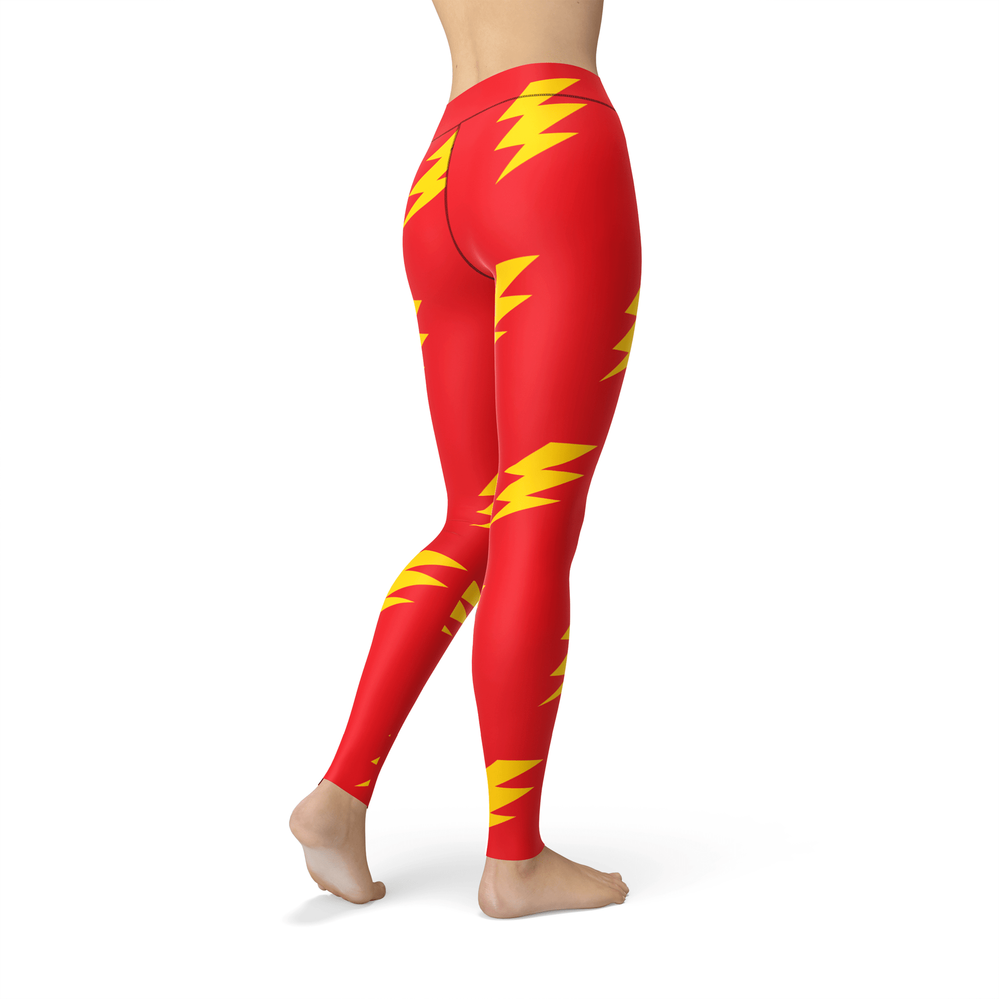 Orange Poppy Leggings Jean Lightning Bolts Leggings
