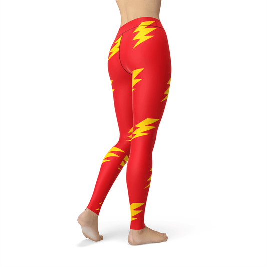 Orange Poppy Leggings Jean Lightning Bolts Leggings