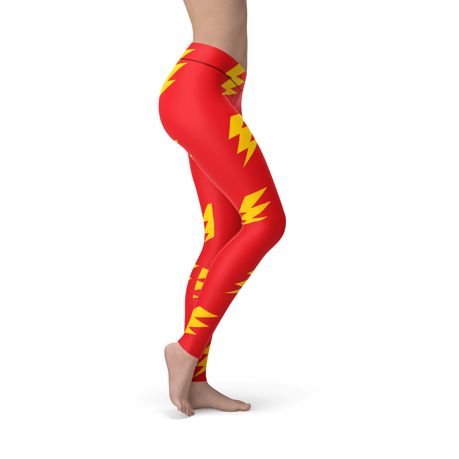 Orange Poppy Leggings Jean Lightning Bolts Leggings