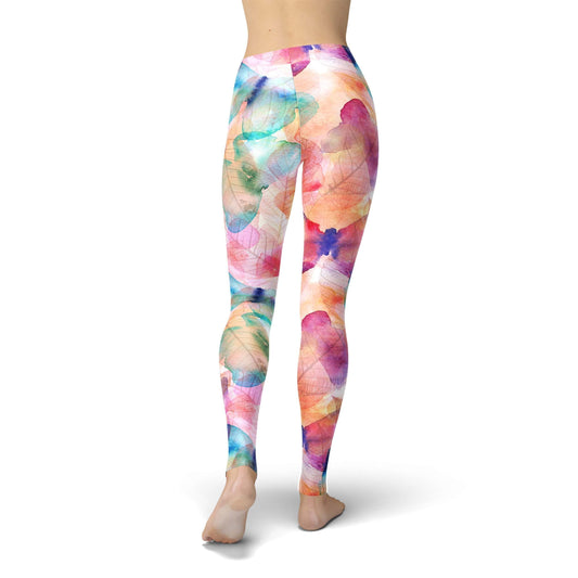 Orange Poppy Leggings Jean Pastel Butterflies Leggings
