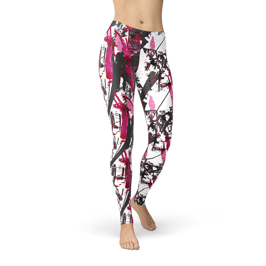 Orange Poppy Leggings Jean Pink Charcoal Marker Leggings