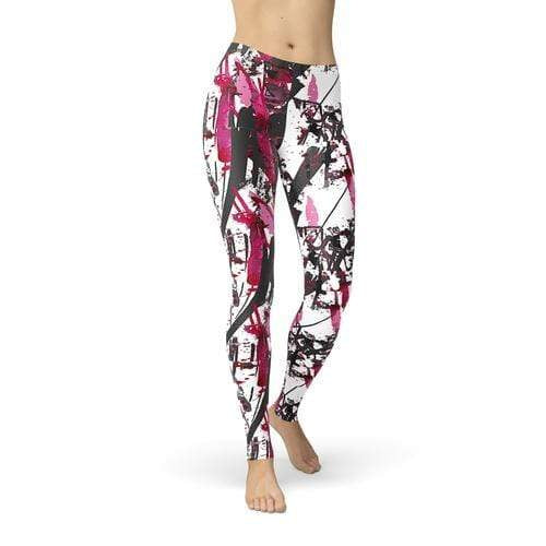 Orange Poppy Leggings 2XL / Multi Color Jean Pink Charcoal Marker Leggings