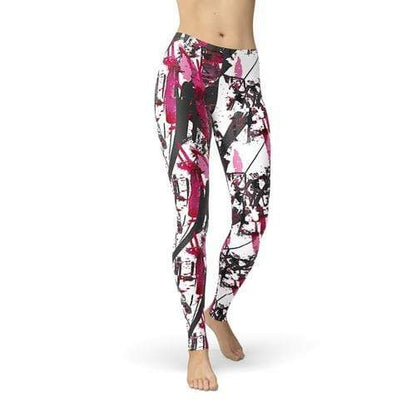 Orange Poppy Leggings 2XL / Multi Color Jean Pink Charcoal Marker Leggings