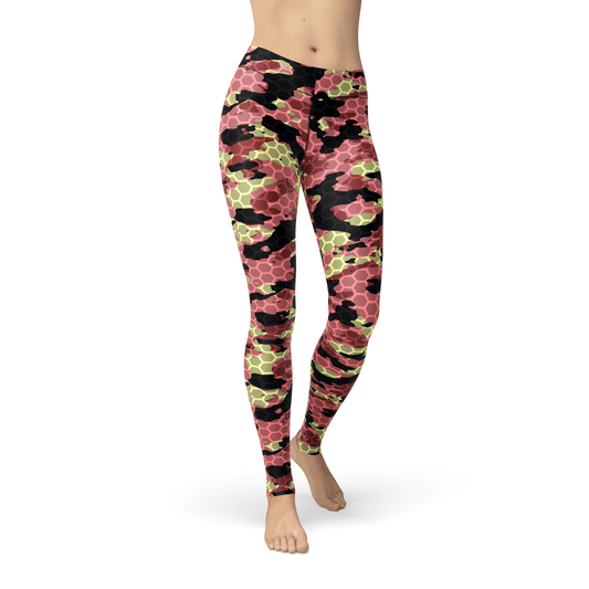 Orange Poppy Leggings Jean Pink Stone Camo Leggings
