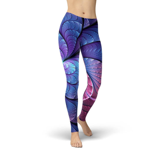 Orange Poppy Leggings Jean Purple and Blue Scales Leggings