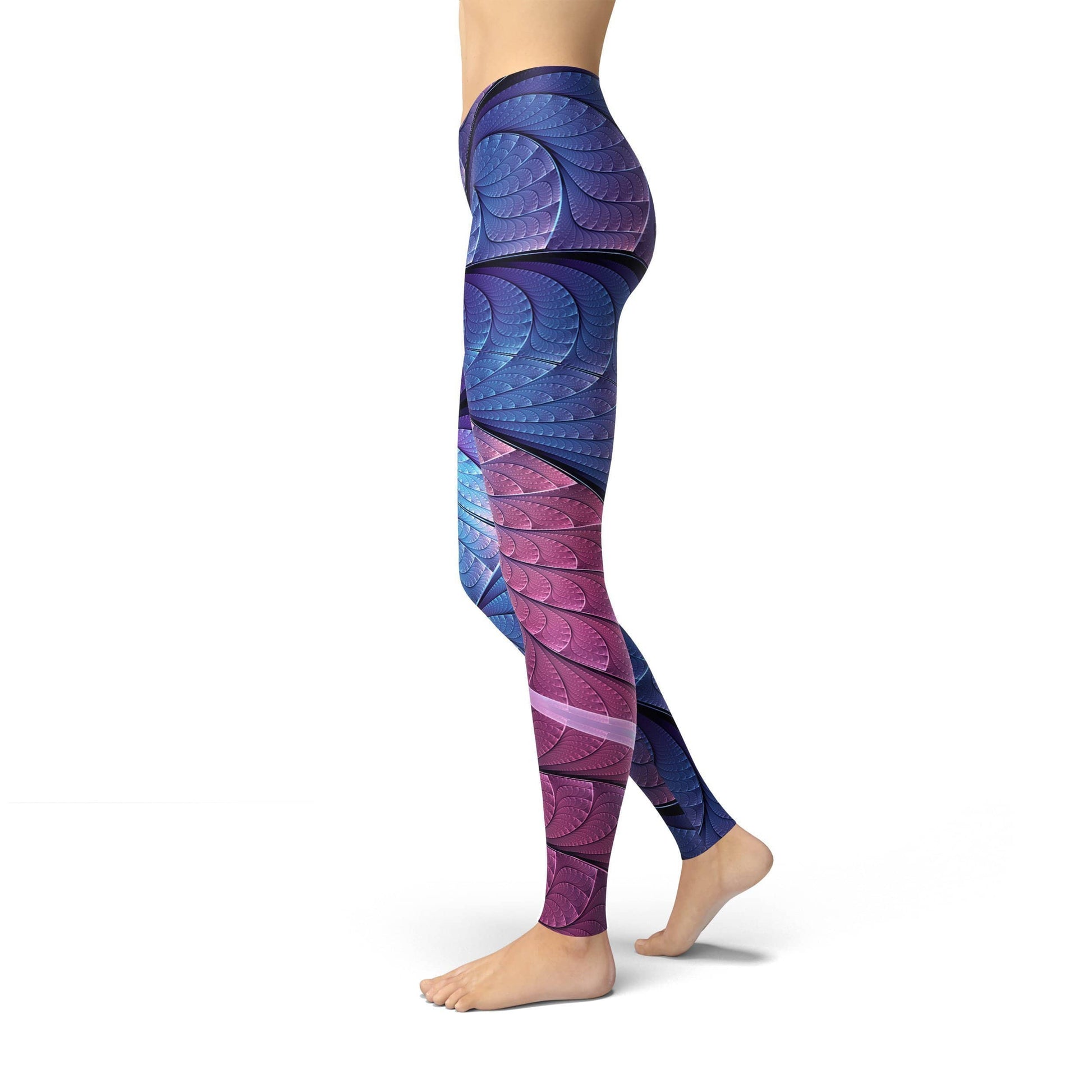 Orange Poppy Leggings Jean Purple and Blue Scales Leggings