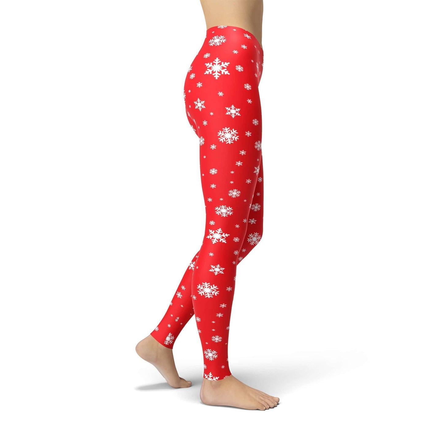 Orange Poppy Leggings Jean Red Snowflake Leggings