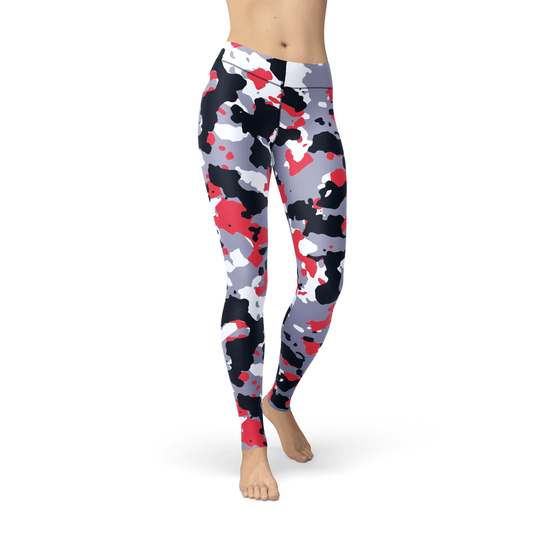 Orange Poppy Leggings Jean Red White Camo Leggings