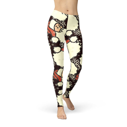 Orange Poppy Leggings Jean Santa Heads Leggings