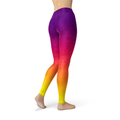 Orange Poppy Leggings Jean Sunset Triangles Leggings