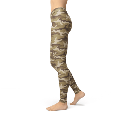 Orange Poppy Leggings Jean Tan Camo Leggings