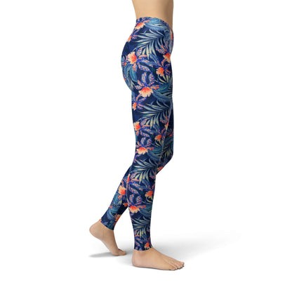 Orange Poppy Leggings Jean Tropical Leggings