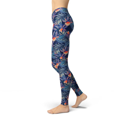 Orange Poppy Leggings Jean Tropical Leggings