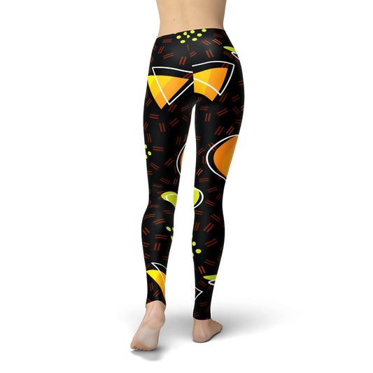 Orange Poppy Leggings Jean Witches Candies Leggings