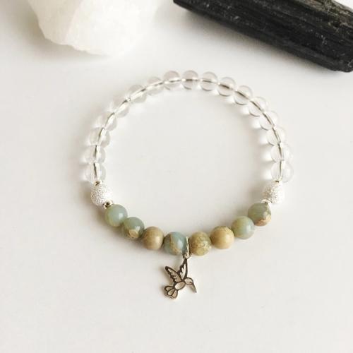 Purple Lily Jewelry & Watches Joy & Tranquility - Crystal Quartz and Aqua Terra