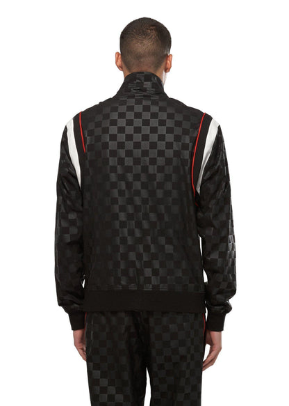 Lemon Hera Men's Clothing Konus Men's Tonal Checkered Jacket in Black