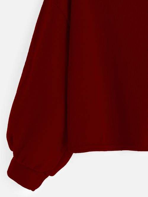 Celeste Women's Clothing Lantern Sleeve Patch Sweatshirt